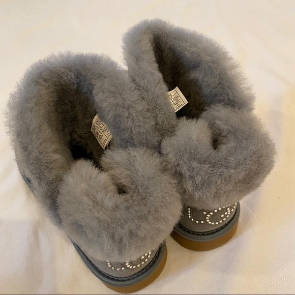 NWOT~UGG Women Mini Bling Swarovski Crystal Gray Boots Size 8 - Picture 7 of 11